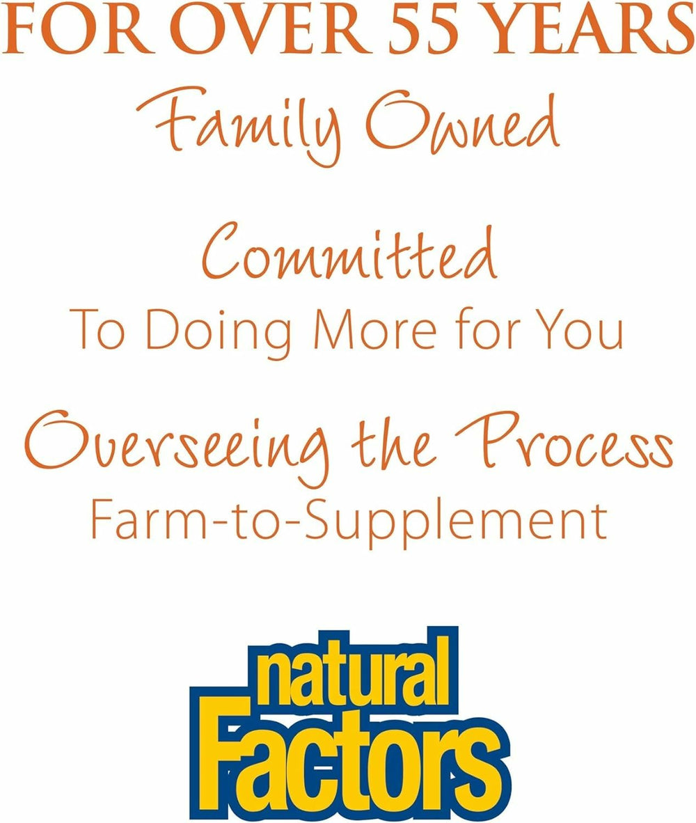 Natural Factors Whey Factors third party testing badge indicating purity checks