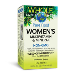 Natural Factors Whole Earth & Sea women's multivitamin bottle front supports daily wellness