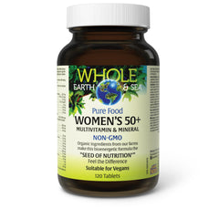 Two-tablet daily serving of Natural Factors 50+ multivitamin.