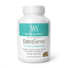 Natural Factors WomenSense EstroSense bottle front for daily hormonal balance.
