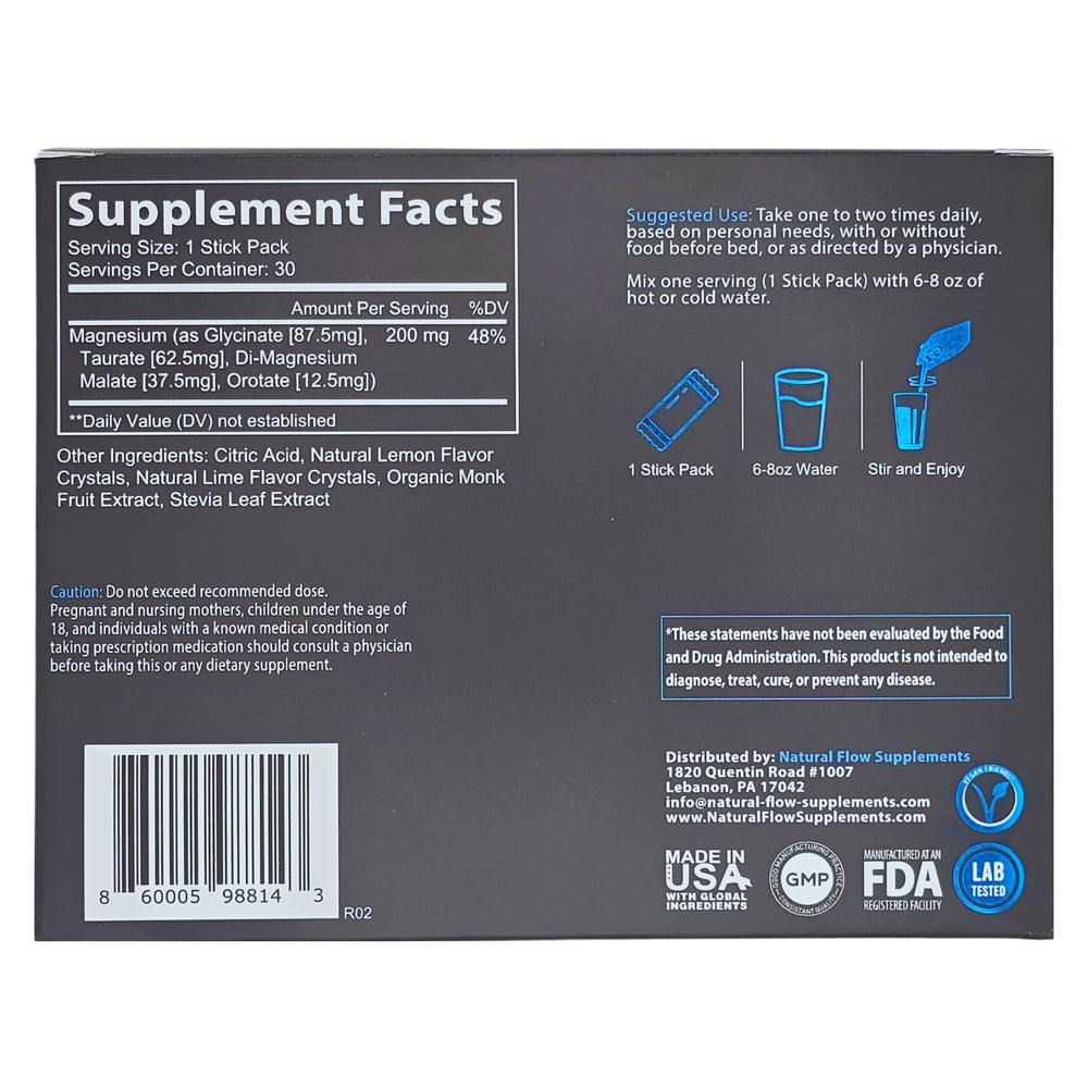Natural Flow magnesium powder prepared as a calming evening ritual in a glass.