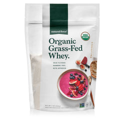 Natural Force grass-fed whey powder bag showing pure, single-ingredient protein.