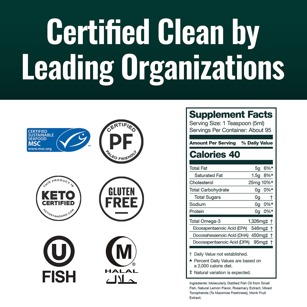 Natural Force Pure Omega-3 lab-tested seal ensures purity and quality