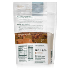 Natural Force whey protein unflavored scoop highlights keto-friendly, low-carb nutrition.