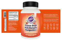 Natural Home Cures mangosteen pericarp bottle closeup shows capsule texture for easy swallowing