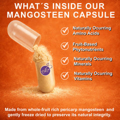 Natural Home Cures mangosteen pericarp powder jar highlights nutrient richness
