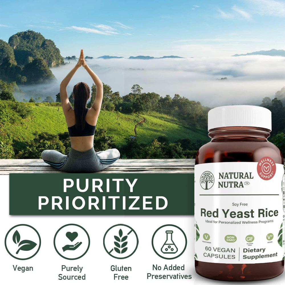 Amber glass bottle packaging of Natural Nutra Red Yeast Rice for freshness
