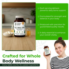 Natural Nutra CMZ ingredients chart listing minerals and D3.