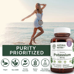 Natural Nutra Elemental Potassium Gluconate vegan, non-GMO formula on label.