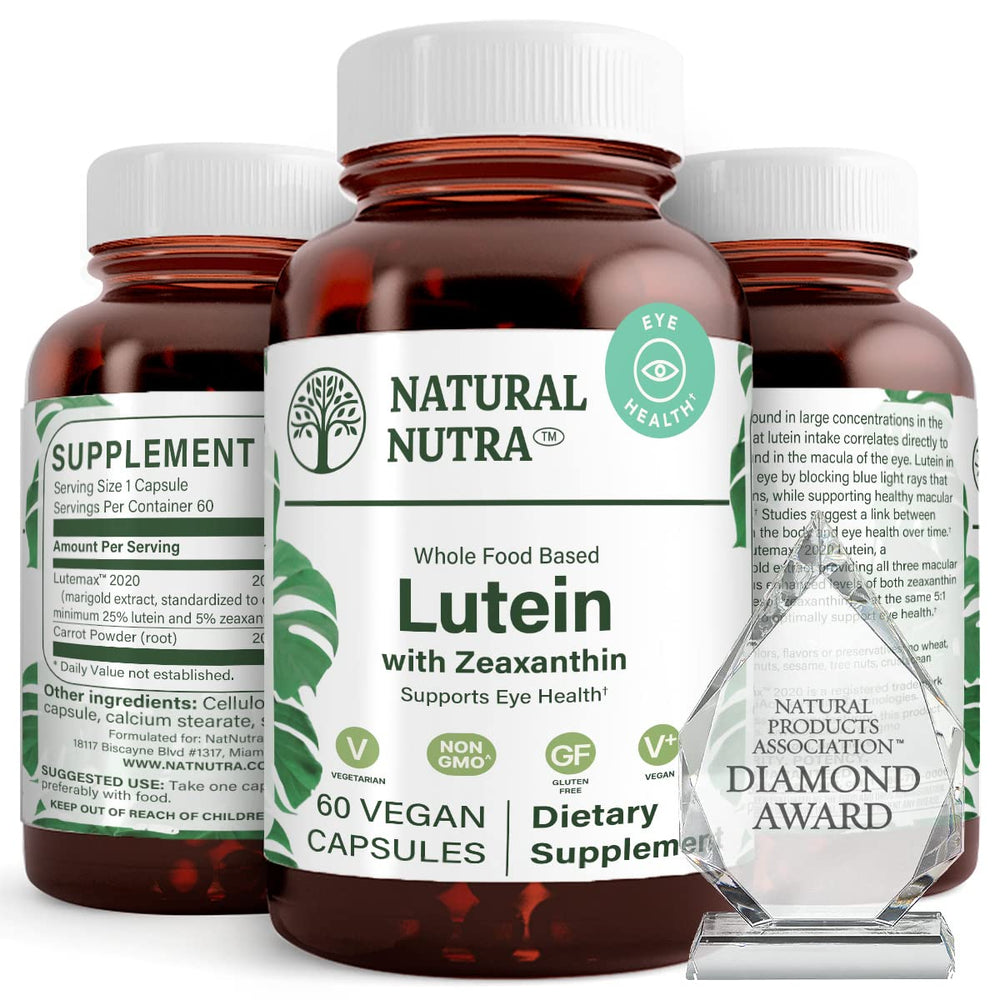 Natural Nutra lutein and zeaxanthin bottle for daily eye health support