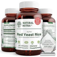 Natural Nutra Red Yeast Rice bottle front showing 600 mg capsules for daily support