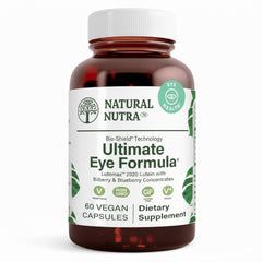Natural Nutra Ultimate Eye Health bottle on display for daily vision support