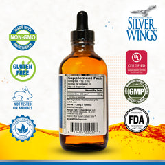 Natural Path Silver Wings 250ppm label close-up highlights high-strength formula.