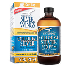 Natural Path Silver Wings bottle in amber glass highlighting premium packaging