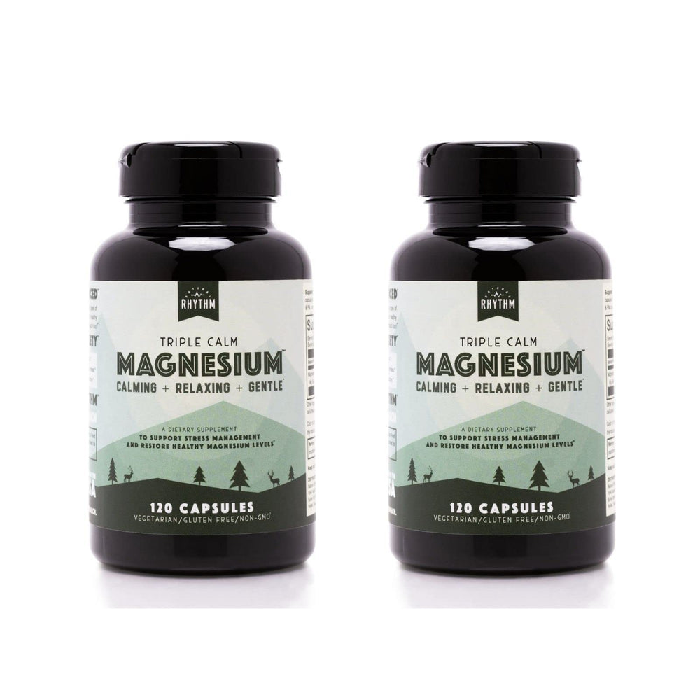 Natural Rhythm Triple Calm label information, gluten-free and non-GMO claims