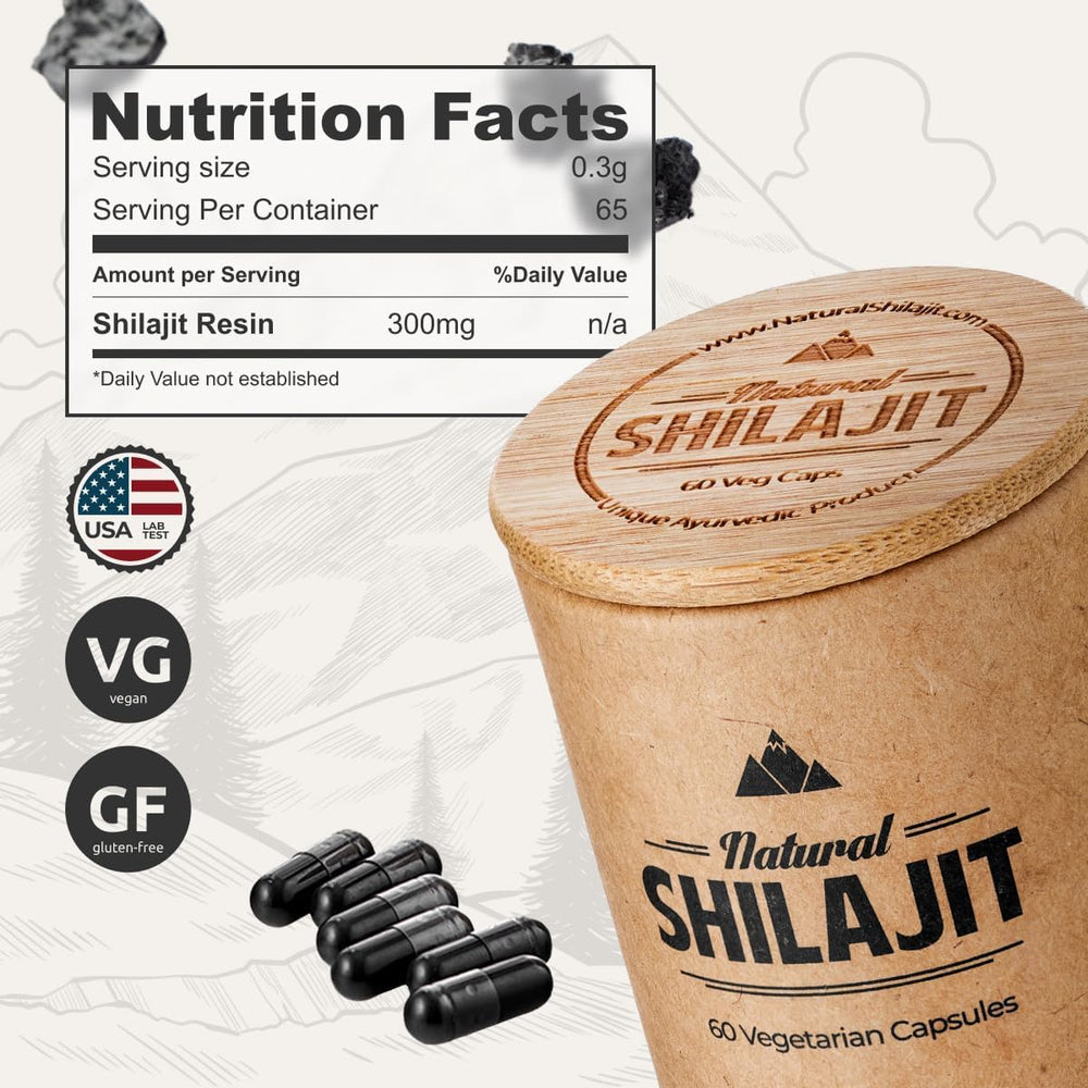 Natural Shilajit capsules being poured for easy daily use