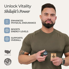 Natural Shilajit fulvic acid minerals graphic emphasizes trace nutrients