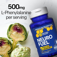 NeuroFuel label detail with ingredients and dosage information