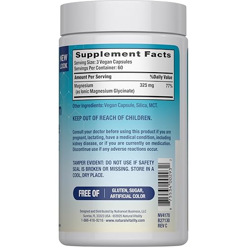 Natural Vitality CALM capsules closeup, easy-to-swallow design for daily use.