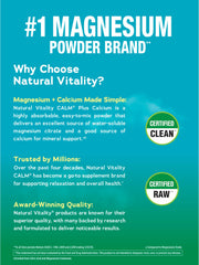 CALM label highlights gluten-free, vegan, and non-GMO status.