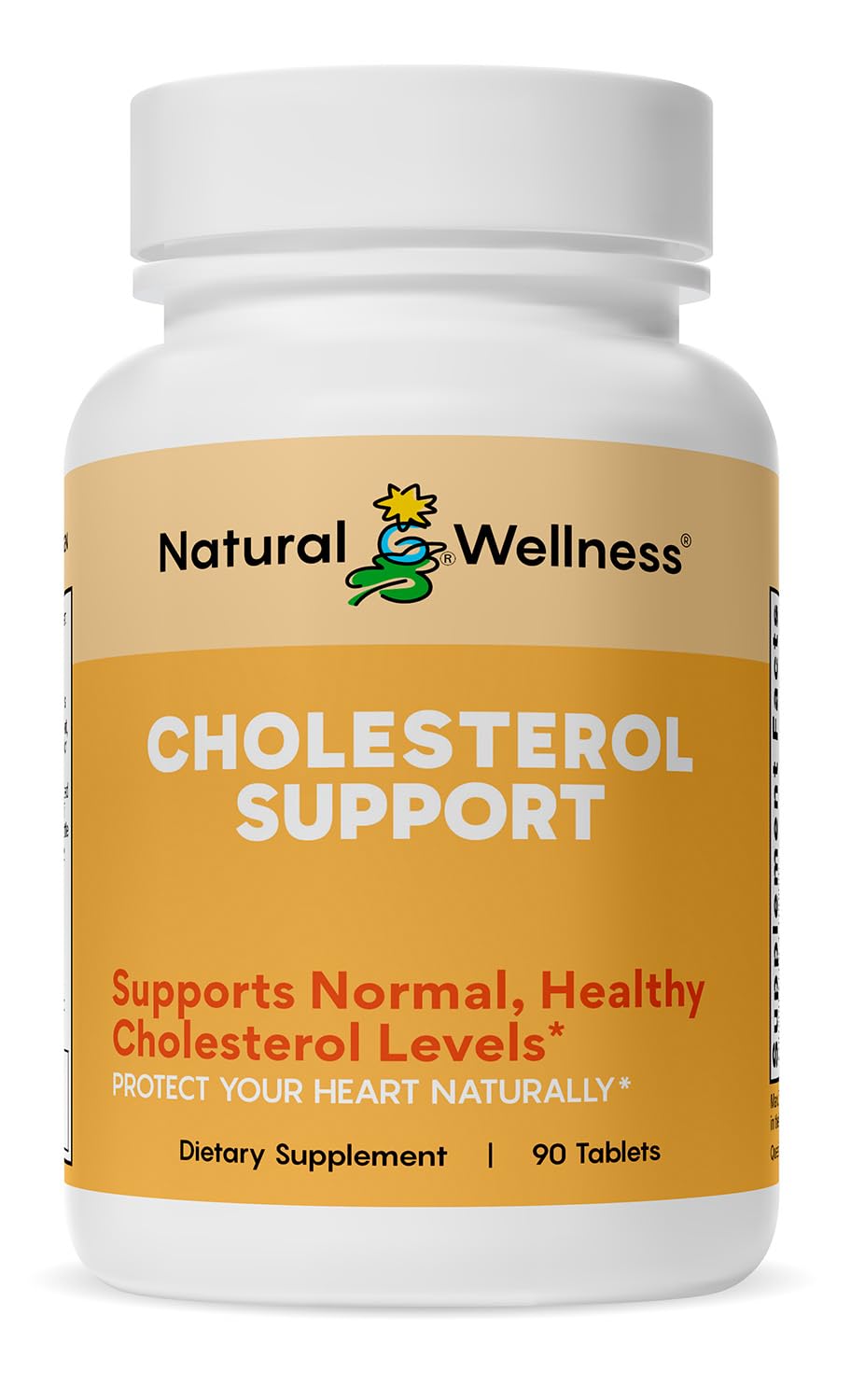 Natural Wellness Cholesterol Support bottle pictured for daily cardiovascular balance.