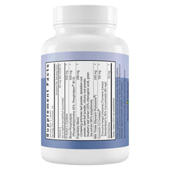 Natural Wellness label close-up highlights patented milk thistle and curcumin.