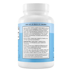 Natural Wellness Maximum Milk Thistle label front emphasizes non-GMO and gluten-free features.