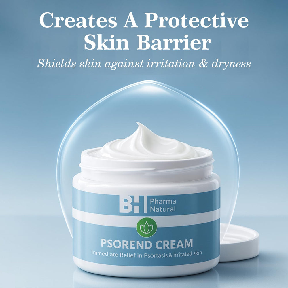 Natural Cream psoriasis relief cream closeup highlights creamy texture and calming feel.