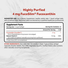 Close-up of Naturalis fucoxanthin softgels in a sleek bottle