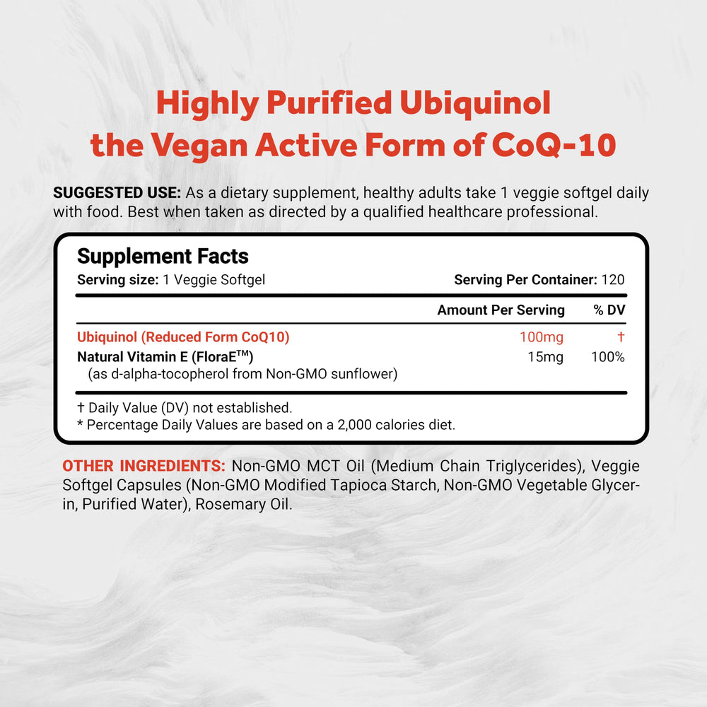 Naturalis nano-emulsified ubiquinol in MCT oil for improved absorption.