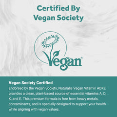Naturalis ADKE daily-use display emphasizes a 5-in-1 veggie softgel.