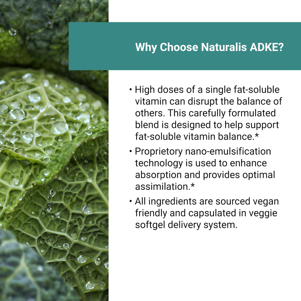 Naturalis ADKE ingredients panel confirms carrageenan-free vegan ingredients.