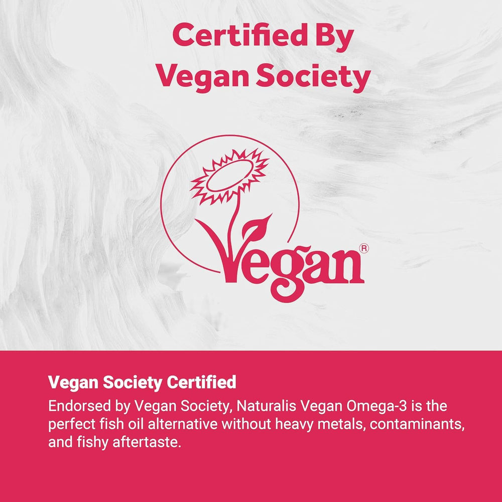 Naturalis Vegan Prenatal Vegan Society certification mark on packaging