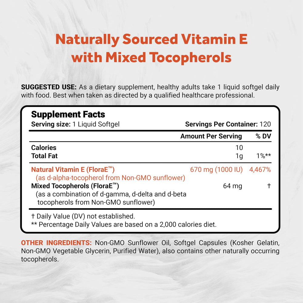 Naturalis Vitamin E 670mg softgels for easy daily intake and broad antioxidant use.