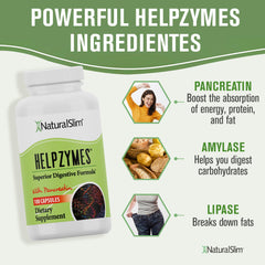 Naturalslim Helpzymes at mealtime demonstrates easy consumption