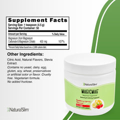 NaturalSlim MagicMag powder scoop highlights easy dosage and fast mix.