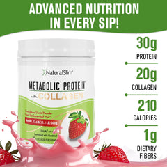 NaturalSlim Metabolic Protein Shake Glass showing creamy texture in mix.