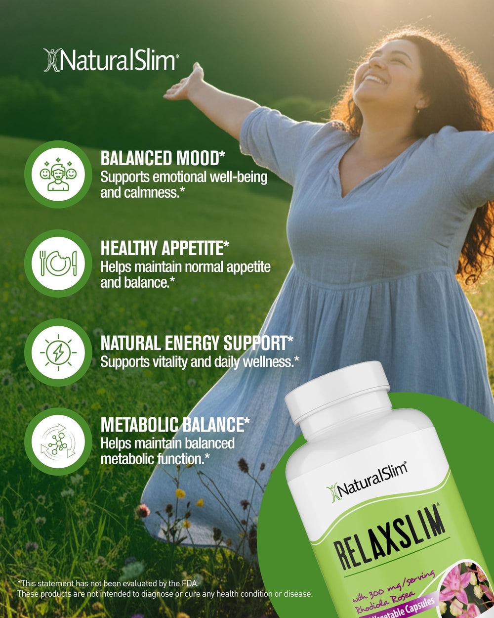 NaturalSlim Relaxslim brain mood support imagery suggesting clarity