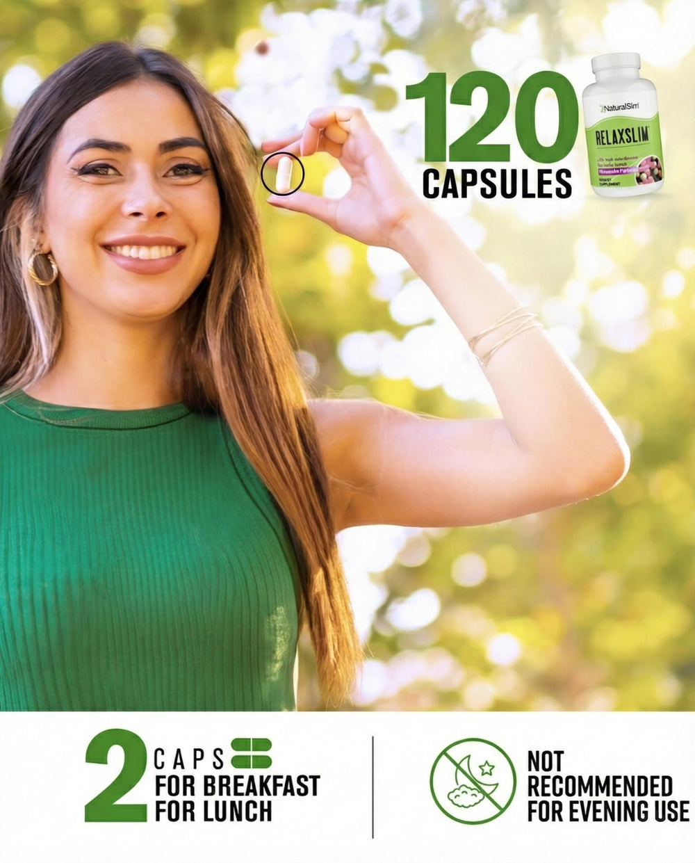 NaturalSlim Relaxslim ingredients list highlighting 21 natural compounds