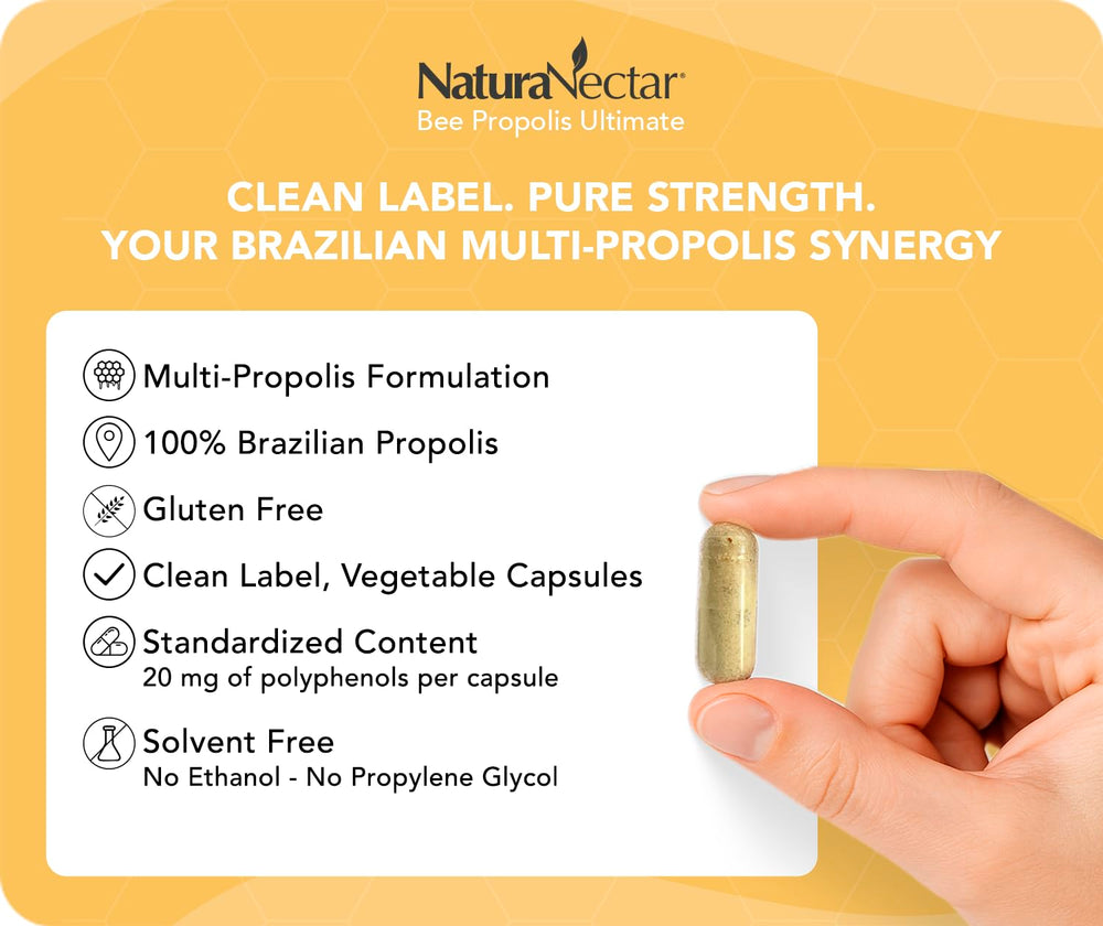 Capsules close-up from NaturaNectar highlighting polyphenol-rich formula.