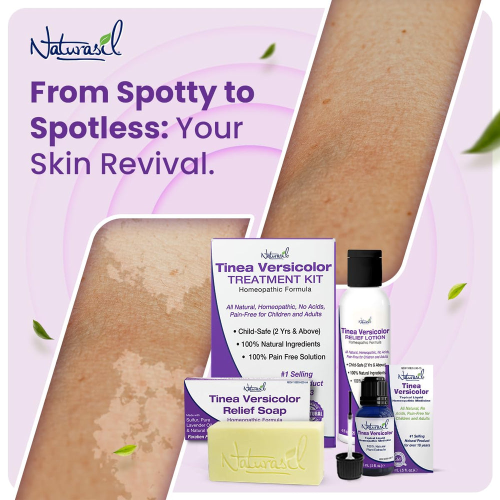 Naturasil Tinea Versicolor pack with US-made label emphasizes quality