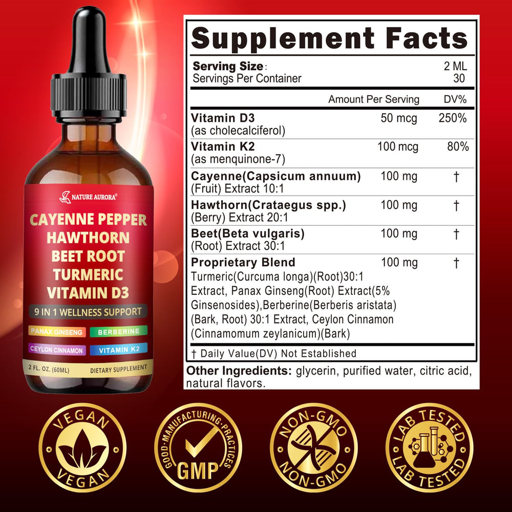 Nature Aurora liquid drops poured into water for easy daily use.