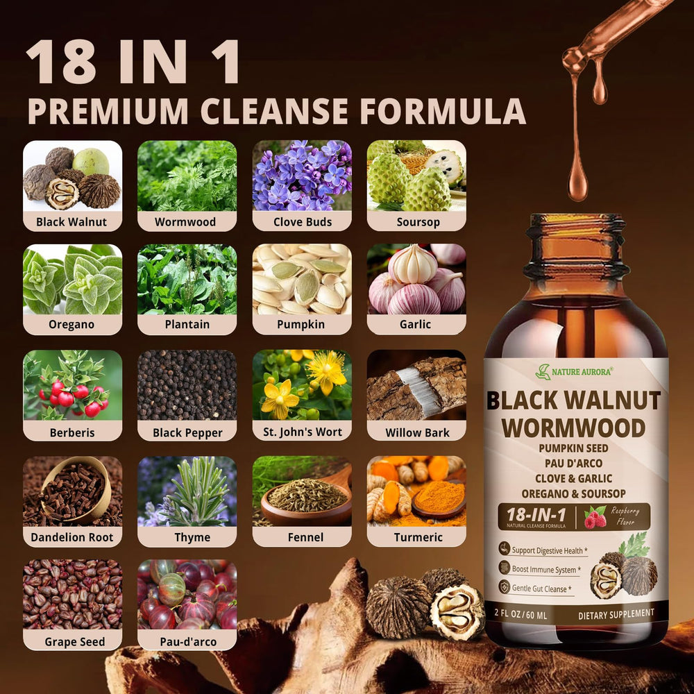 Nature Aurora raspberry-flavored drops ready to mix for a tasty cleanse.