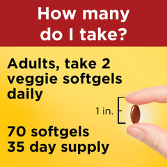 Nature Made Algae Omega-3 540 mg EPA-DHA composition graphic shows EPA and DHA levels