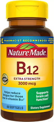 Nature Made B12 Softgels bottle front for daily energy support.