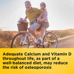 Nature Made Calcium 600 mg bottle pour illustrating easy daily intake