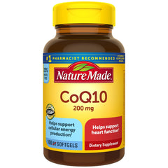 Nature Made CoQ10 200 mg softgels bottle front supports heart health potential