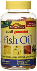 Nature Made Fish Oil Adult Gummies orange bottle front for daily omega-3