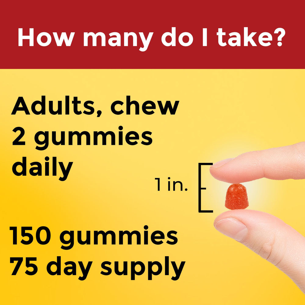 Nature Made Fish Oil Gummies bottle side view showcases gluten-free formula.