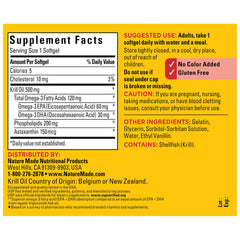 Nature Made gluten-free Krill Oil 500mg softgel for everyday use.